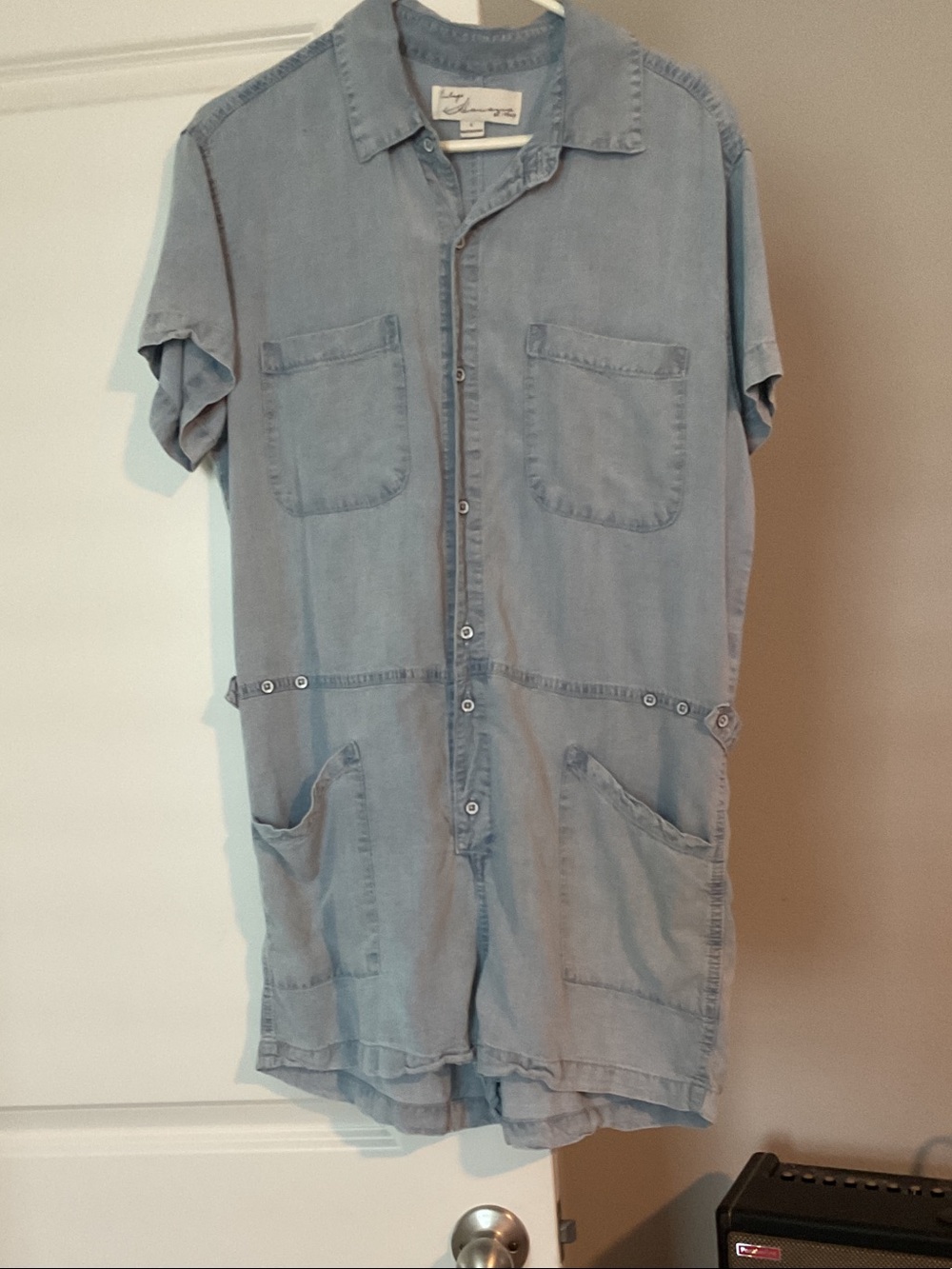 Vintage Havana Light Blue Denim Romper